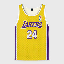 Майка-безрукавка мужская Lakers 24, цвет: 3D-белый