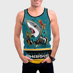 Майка-безрукавка мужская San Jose Sharks, цвет: 3D-черный — фото 2
