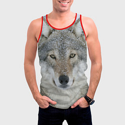 Майка-безрукавка мужская Милый волк, цвет: 3D-красный — фото 2