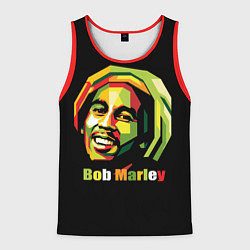 Майка-безрукавка мужская Bob Marley Smile, цвет: 3D-красный
