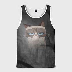 Майка-безрукавка мужская Grumpy Cat, цвет: 3D-белый