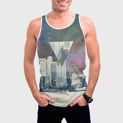 Майка-безрукавка мужская Хипстер, цвет: 3D-белый — фото 2