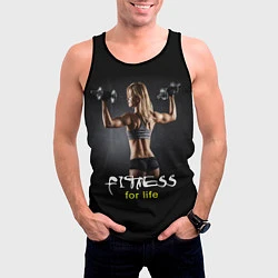 Майка-безрукавка мужская Fitness for life, цвет: 3D-черный — фото 2