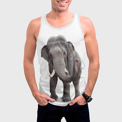 Майка-безрукавка мужская Большой слон, цвет: 3D-белый — фото 2