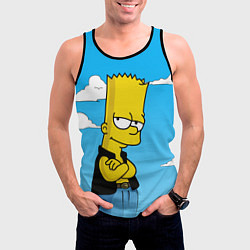 Майка-безрукавка мужская Задумчивый Барт, цвет: 3D-черный — фото 2