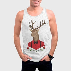 Майка-безрукавка мужская Christmas Deer, цвет: 3D-белый — фото 2