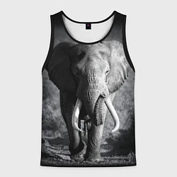 Майка-безрукавка мужская Бегущий слон, цвет: 3D-черный