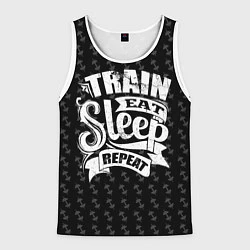 Мужская майка без рукавов Train Eat Sleep Repeat