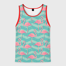 Майка-безрукавка мужская Flamingo Pattern, цвет: 3D-красный