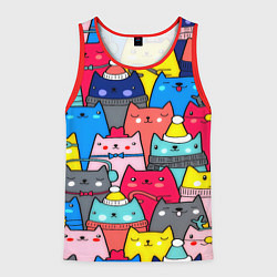 Майка-безрукавка мужская Отряд котиков, цвет: 3D-красный