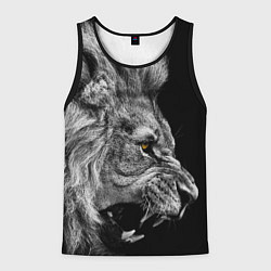 Майка-безрукавка мужская Оскал льва, цвет: 3D-черный