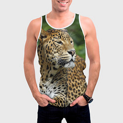 Майка-безрукавка мужская Лик леопарда, цвет: 3D-белый — фото 2