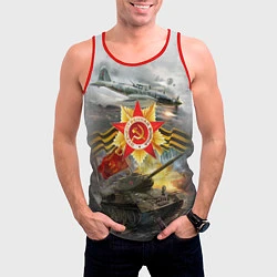 Майка-безрукавка мужская Отечественная война, цвет: 3D-красный — фото 2