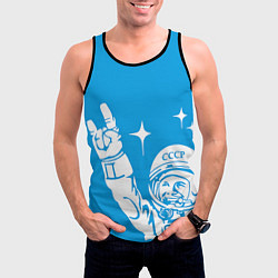 Майка-безрукавка мужская Гагарин рокер, цвет: 3D-черный — фото 2