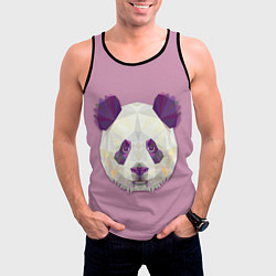 Майка-безрукавка мужская Геометрическая панда, цвет: 3D-черный — фото 2