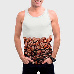 Майка-безрукавка мужская Coffee, цвет: 3D-белый — фото 2