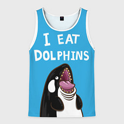 Мужская майка без рукавов I eat dolphins