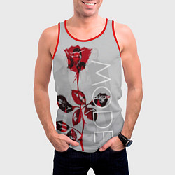 Майка-безрукавка мужская Depeche Mode: Red Rose, цвет: 3D-красный — фото 2