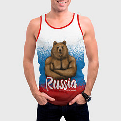 Майка-безрукавка мужская Russian Bear, цвет: 3D-красный — фото 2