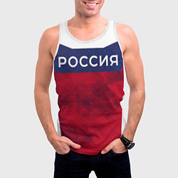 Майка-безрукавка мужская Россия, цвет: 3D-белый — фото 2