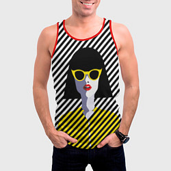 Майка-безрукавка мужская Pop art girl, цвет: 3D-красный — фото 2