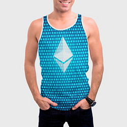 Майка-безрукавка мужская Blue Ethereum, цвет: 3D-белый — фото 2