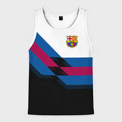 Майка-безрукавка мужская Barcelona FC: Black style, цвет: 3D-белый