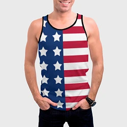 Майка-безрукавка мужская USA Flag, цвет: 3D-черный — фото 2