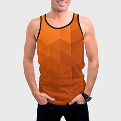 Майка-безрукавка мужская Orange abstraction, цвет: 3D-черный — фото 2