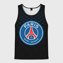 Майка-безрукавка мужская FC PSG: Blue Lines, цвет: 3D-черный