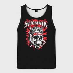 Майка-безрукавка мужская Stigmata Skull, цвет: 3D-черный