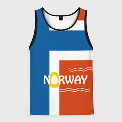 Майка-безрукавка мужская Norway Flag, цвет: 3D-черный