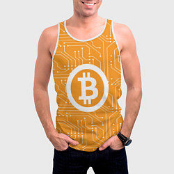 Майка-безрукавка мужская Bitcoin: Orange Network, цвет: 3D-белый — фото 2