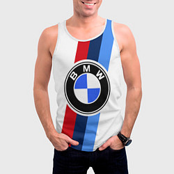 Майка-безрукавка мужская BMW M: White Sport, цвет: 3D-белый — фото 2