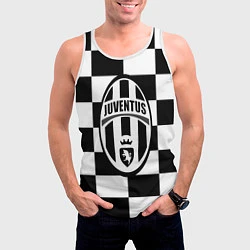 Майка-безрукавка мужская FC Juventus: W&B Grid, цвет: 3D-белый — фото 2