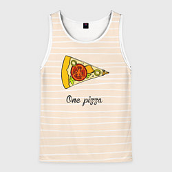 Майка-безрукавка мужская One Love - One pizza, цвет: 3D-белый