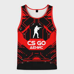 Майка-безрукавка мужская CS:GO - Денис, цвет: 3D-красный