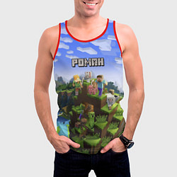 Майка-безрукавка мужская Майнкрафт: Роман, цвет: 3D-красный — фото 2