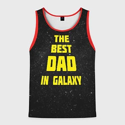 Майка-безрукавка мужская The Best Dad in Galaxy, цвет: 3D-красный