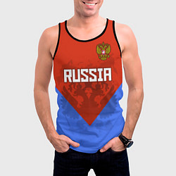 Майка-безрукавка мужская Russia Red & Blue, цвет: 3D-черный — фото 2