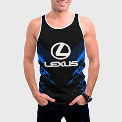 Майка-безрукавка мужская Lexus: Blue Anger, цвет: 3D-белый — фото 2