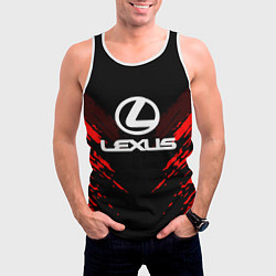 Майка-безрукавка мужская Lexus: Red Anger, цвет: 3D-белый — фото 2
