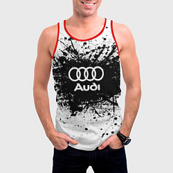 Майка-безрукавка мужская Audi: Black Spray, цвет: 3D-красный — фото 2