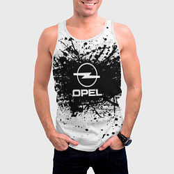 Майка-безрукавка мужская Opel: Black Spray, цвет: 3D-белый — фото 2