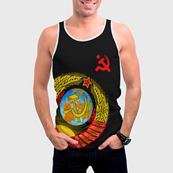 Майка-безрукавка мужская Герб СССР, цвет: 3D-белый — фото 2