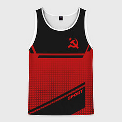 Майка-безрукавка мужская USSR: Black Sport, цвет: 3D-белый