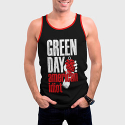 Майка-безрукавка мужская Green Day: American Idiot, цвет: 3D-красный — фото 2