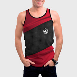 Майка-безрукавка мужская Volkswagen: Red Sport, цвет: 3D-черный — фото 2
