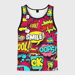 Майка-безрукавка мужская Слова из комиксов, цвет: 3D-черный