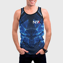 Майка-безрукавка мужская Mass Effect: Blue Armor N7, цвет: 3D-черный — фото 2